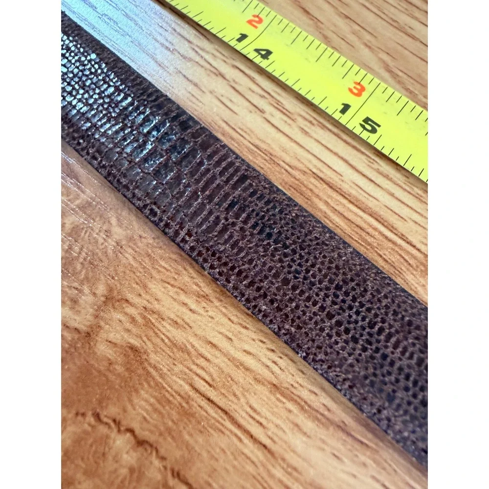 Martin Dingman Lizard Grain Italian Calfskin Belt Handmade Brown Medium